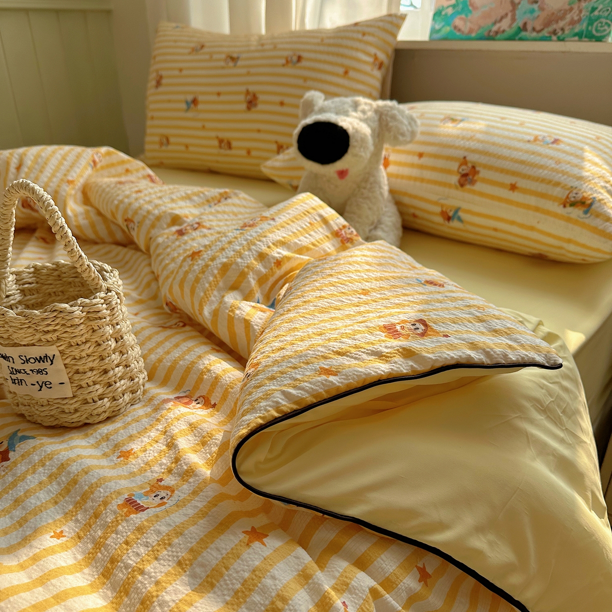 91家纺网 家纺一手货源 找家纺 贝扬思家纺 2026新款泡芙纱单夏被凉糖系列（凉而不冰的触感，清凉与柔软兼得） 凉糖-魔法星星