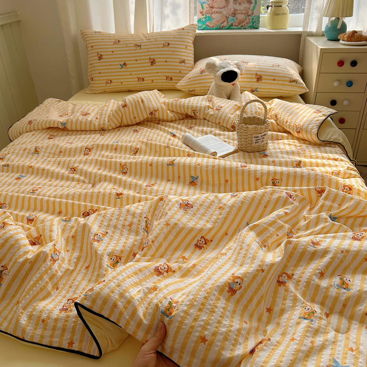 91家纺网 家纺一手货源 找家纺 贝扬思家纺 2026新款泡芙纱单夏被凉糖系列（凉而不冰的触感，清凉与柔软兼得） 凉糖-魔法星星