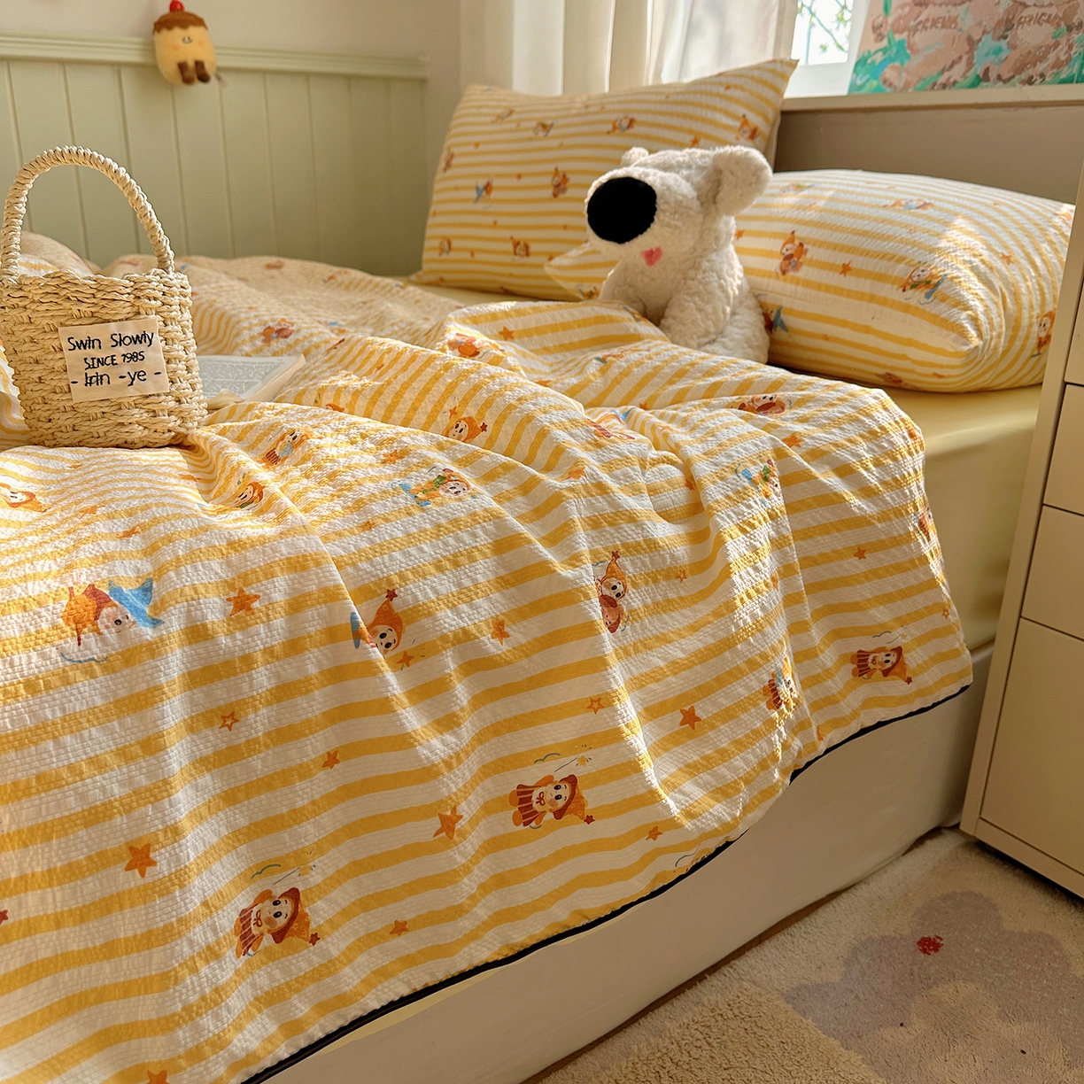 91家纺网 家纺一手货源 找家纺 贝扬思家纺 2026新款泡芙纱单夏被凉糖系列（凉而不冰的触感，清凉与柔软兼得） 凉糖-魔法星星