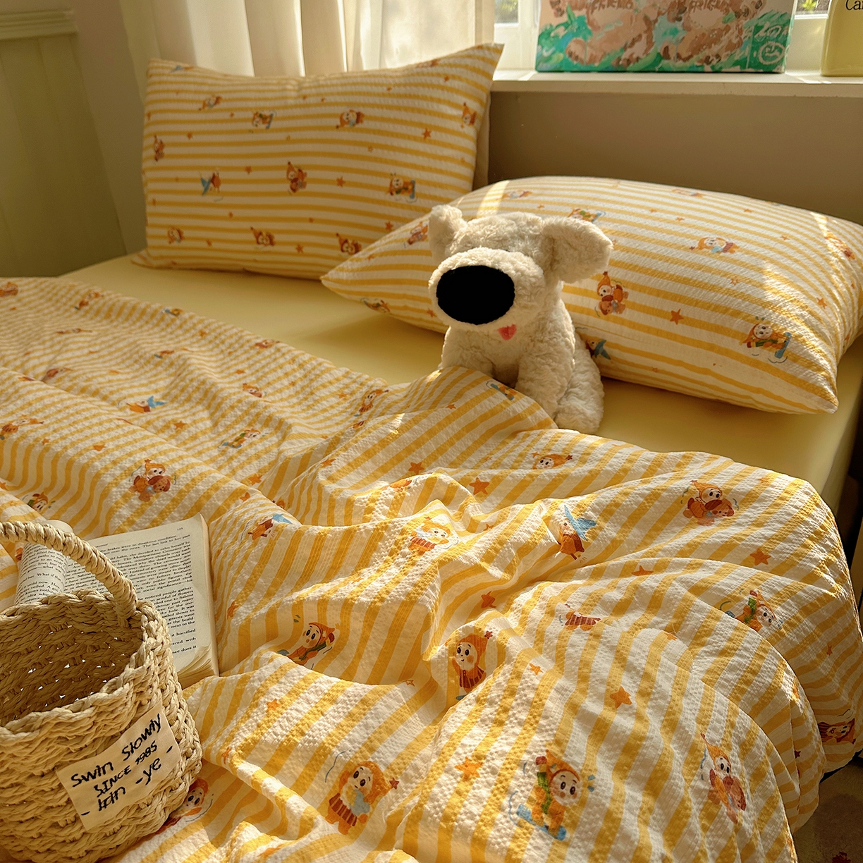 91家纺网 家纺一手货源 找家纺 贝扬思家纺 2026新款泡芙纱单夏被凉糖系列（凉而不冰的触感，清凉与柔软兼得） 凉糖-魔法星星