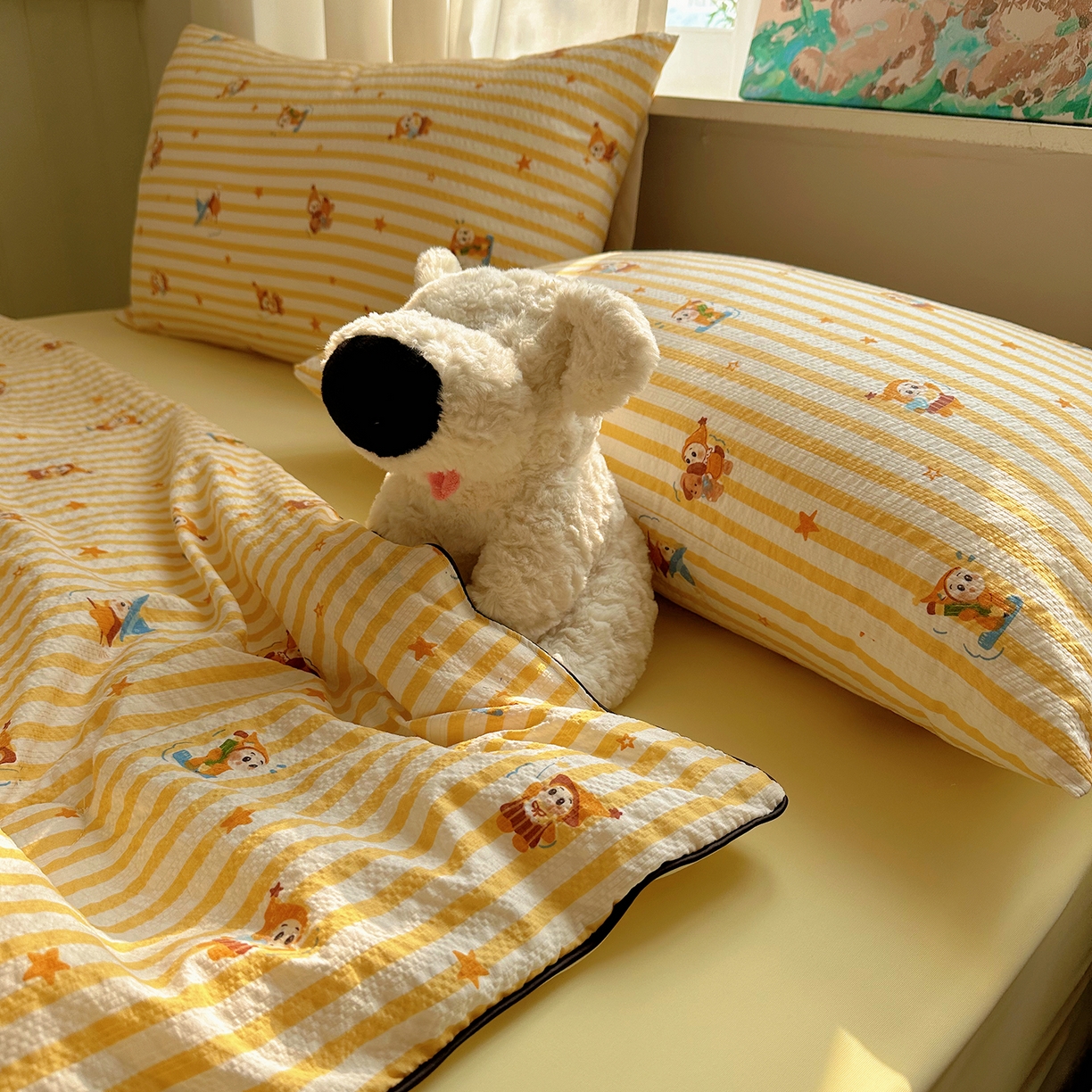 91家纺网 家纺一手货源 找家纺 贝扬思家纺 2026新款泡芙纱单夏被凉糖系列（凉而不冰的触感，清凉与柔软兼得） 凉糖-魔法星星