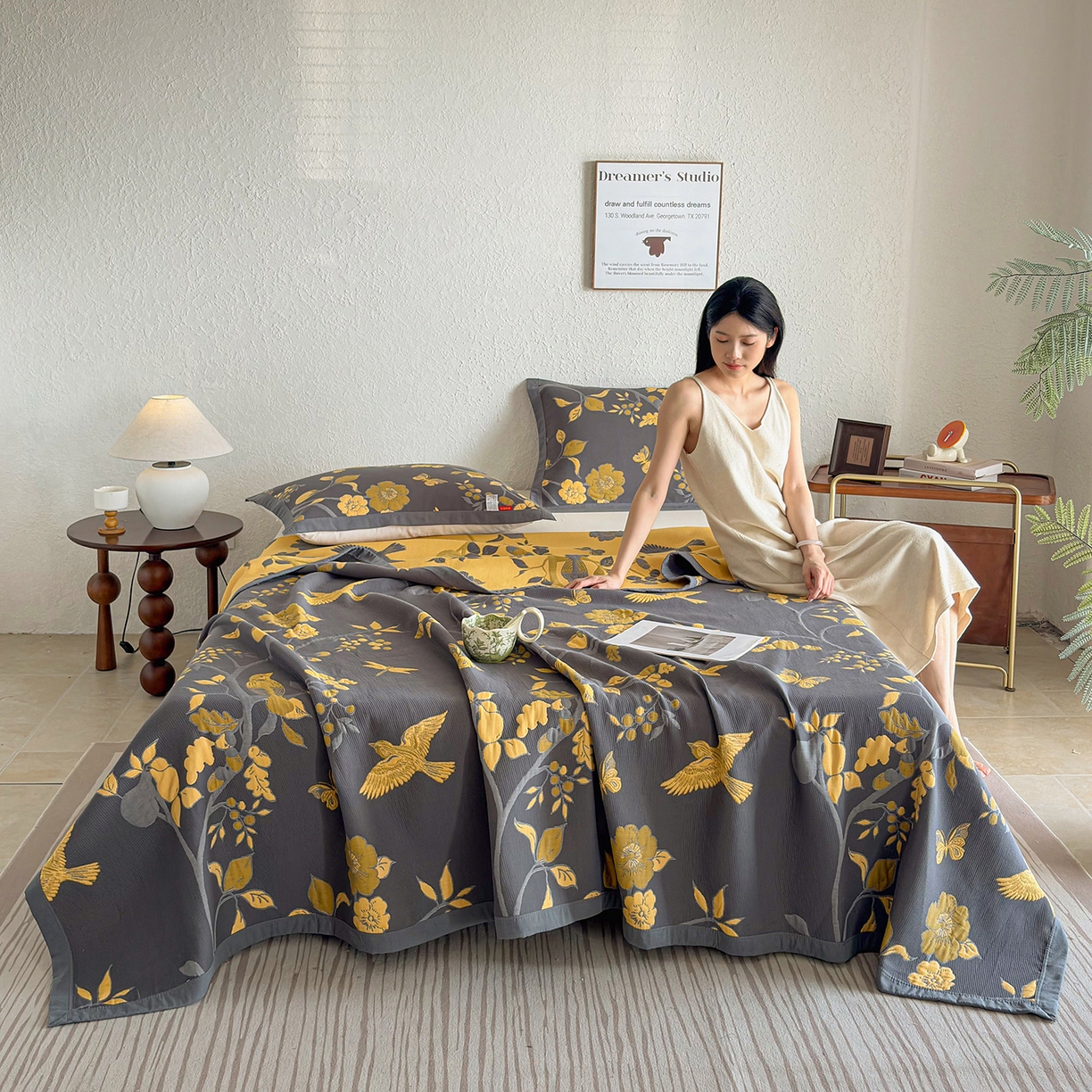 91家纺网 家纺一手货源 找家纺 （总）棠薇家纺 2026新款纱布盖毯长绒棉纱布毛巾被夏被单双人棉纱盖毯毛巾毯夏季夏凉被空调被毯子可铺可盖床盖