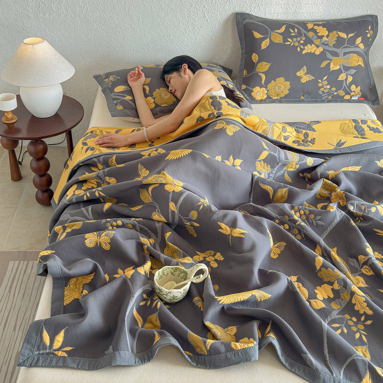 91家纺网 家纺一手货源 找家纺 （总）棠薇家纺 2026新款纱布盖毯长绒棉纱布毛巾被夏被单双人棉纱盖毯毛巾毯夏季夏凉被空调被毯子可铺可盖床盖