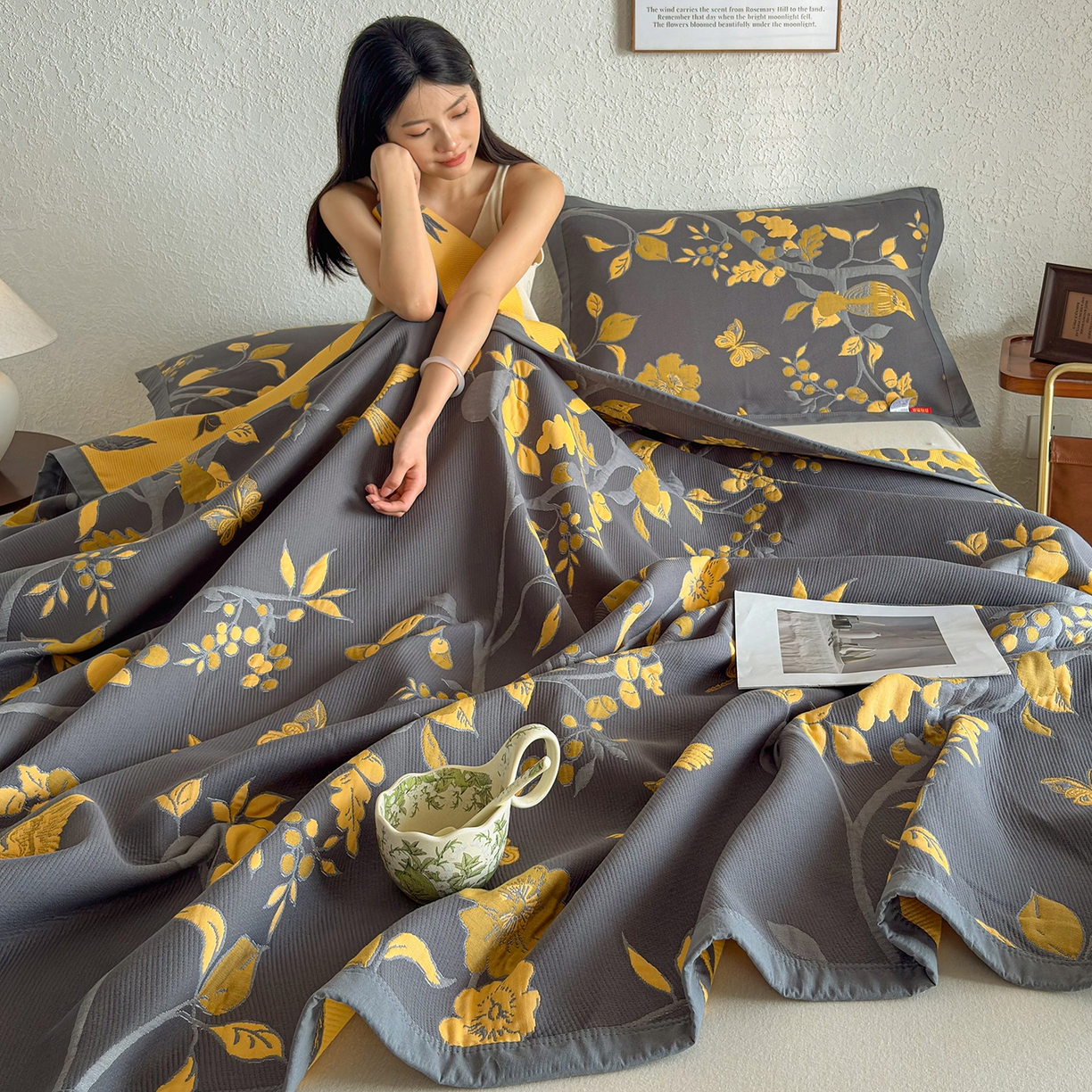 91家纺网 家纺一手货源 找家纺 （总）棠薇家纺 2026新款纱布盖毯长绒棉纱布毛巾被夏被单双人棉纱盖毯毛巾毯夏季夏凉被空调被毯子可铺可盖床盖