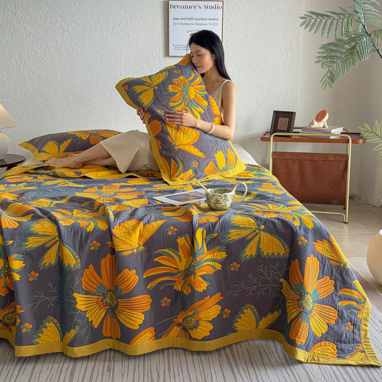 91家纺网 家纺一手货源 找家纺 （总）棠薇家纺 2026新款纱布盖毯长绒棉纱布毛巾被夏被单双人棉纱盖毯毛巾毯夏季夏凉被空调被毯子可铺可盖床盖