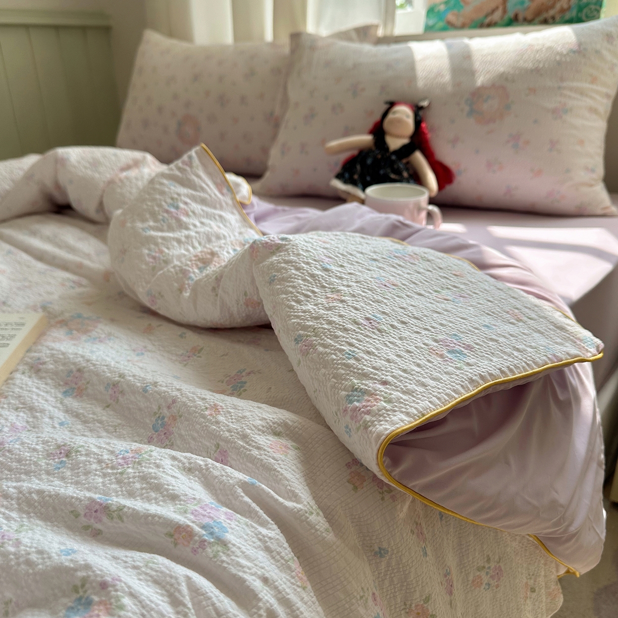 91家纺网 家纺一手货源 找家纺 贝扬思家纺 2026新款泡芙纱单夏被凉糖系列（凉而不冰的触感，清凉与柔软兼得） 凉糖-碎花藏甜