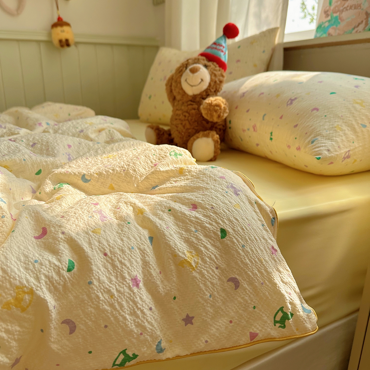 91家纺网 家纺一手货源 找家纺 贝扬思家纺 2026新款泡芙纱单夏被凉糖系列（凉而不冰的触感，清凉与柔软兼得） 凉糖-摇摇木马