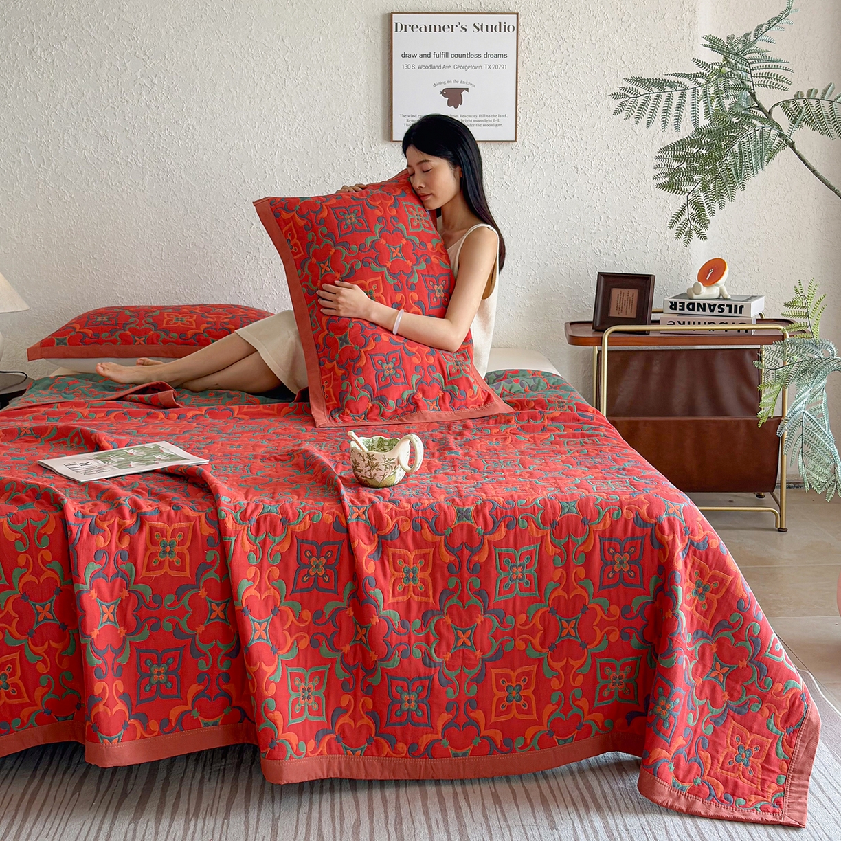 91家纺网 家纺一手货源 找家纺 （总）棠薇家纺 2026新款纱布盖毯长绒棉纱布毛巾被夏被单双人棉纱盖毯毛巾毯夏季夏凉被空调被毯子可铺可盖床盖