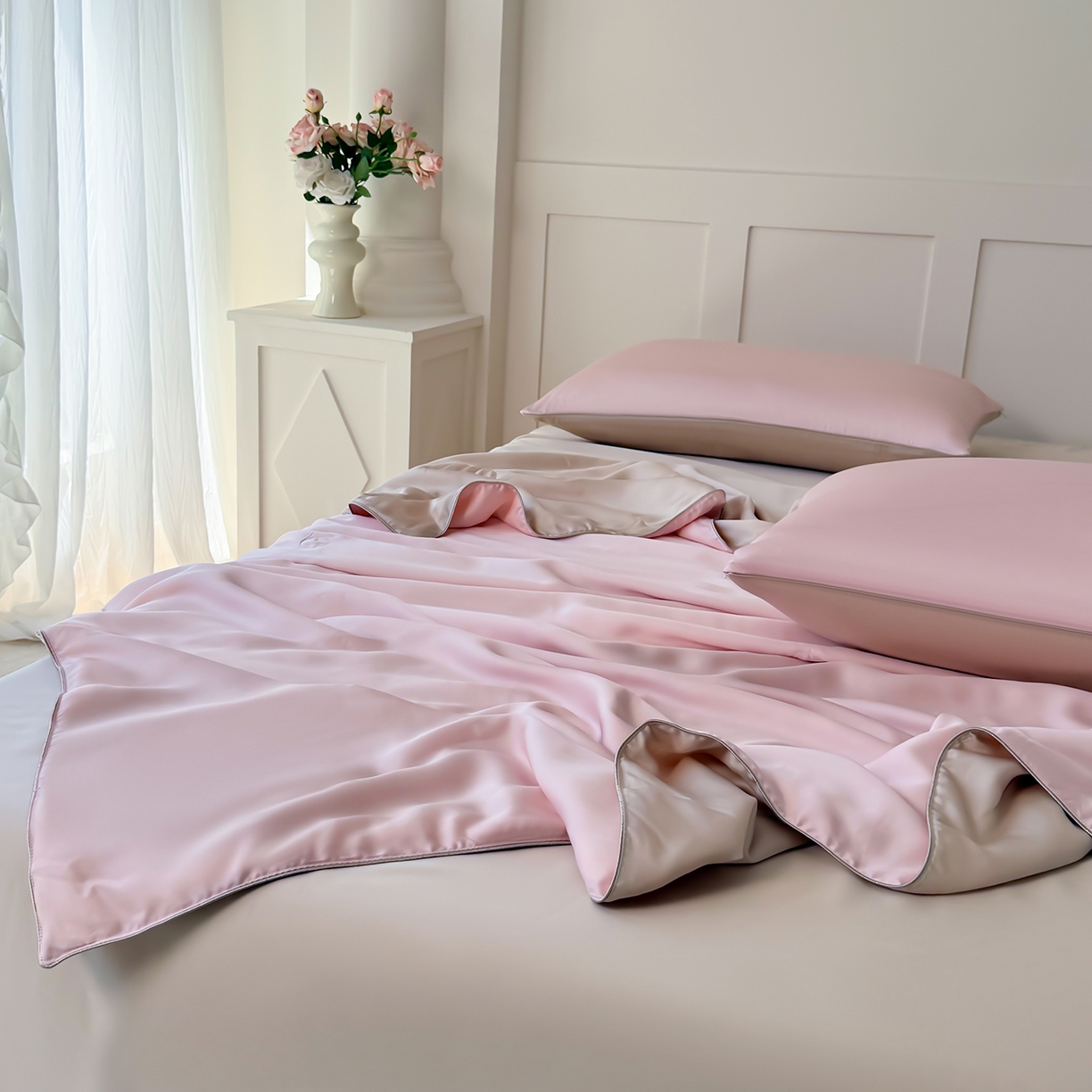 91家纺网 家纺一手货源 找家纺 （总）鑫田家纺 2026新款60支兰精天丝蚕丝被夏凉被100%纯蚕丝夏被四件套床单床笠学生三件套