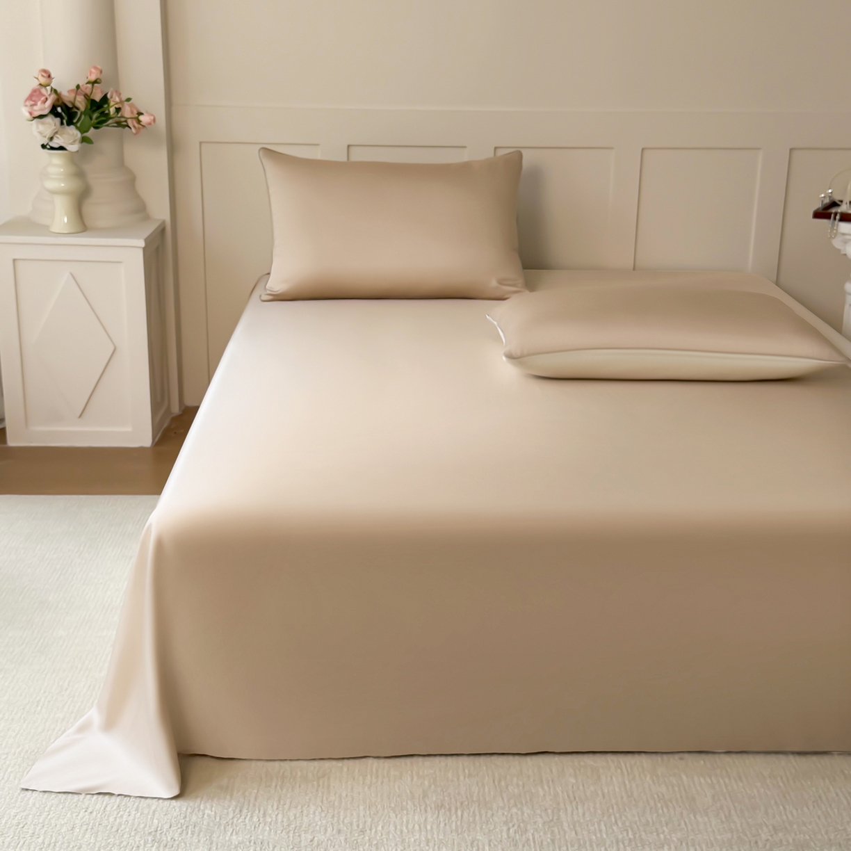 91家纺网 家纺一手货源 找家纺 鑫田家纺 2026新款60支兰精天丝蚕丝被夏凉被100%纯蚕丝夏被四件套床单床笠学生三件套 魅紫