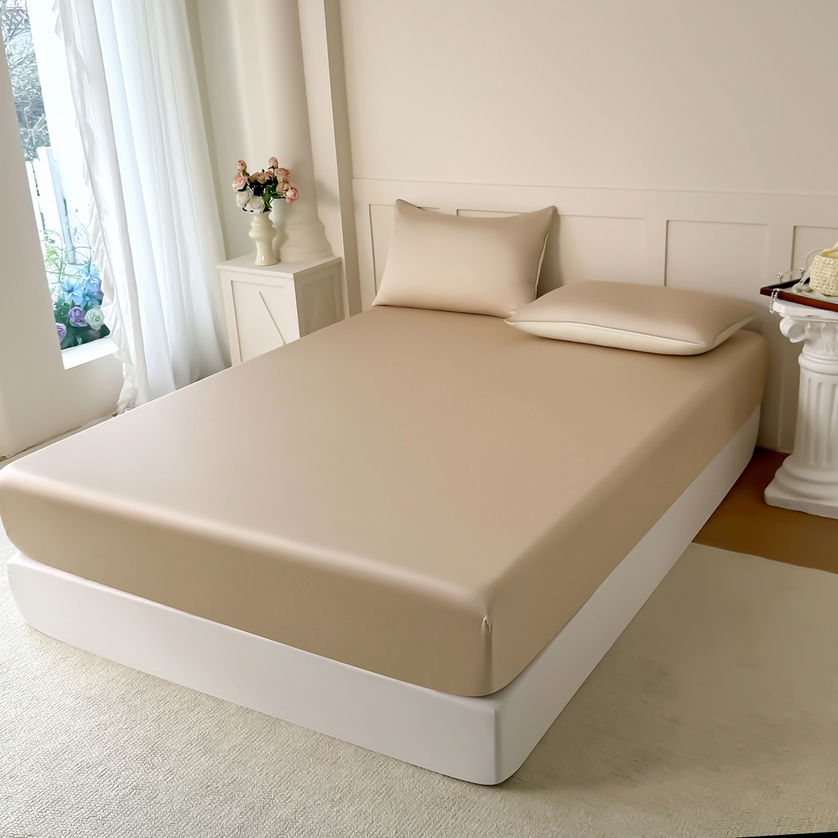 91家纺网 家纺一手货源 找家纺 鑫田家纺 2026新款60支兰精天丝蚕丝被夏凉被100%纯蚕丝夏被四件套床单床笠学生三件套 魅紫