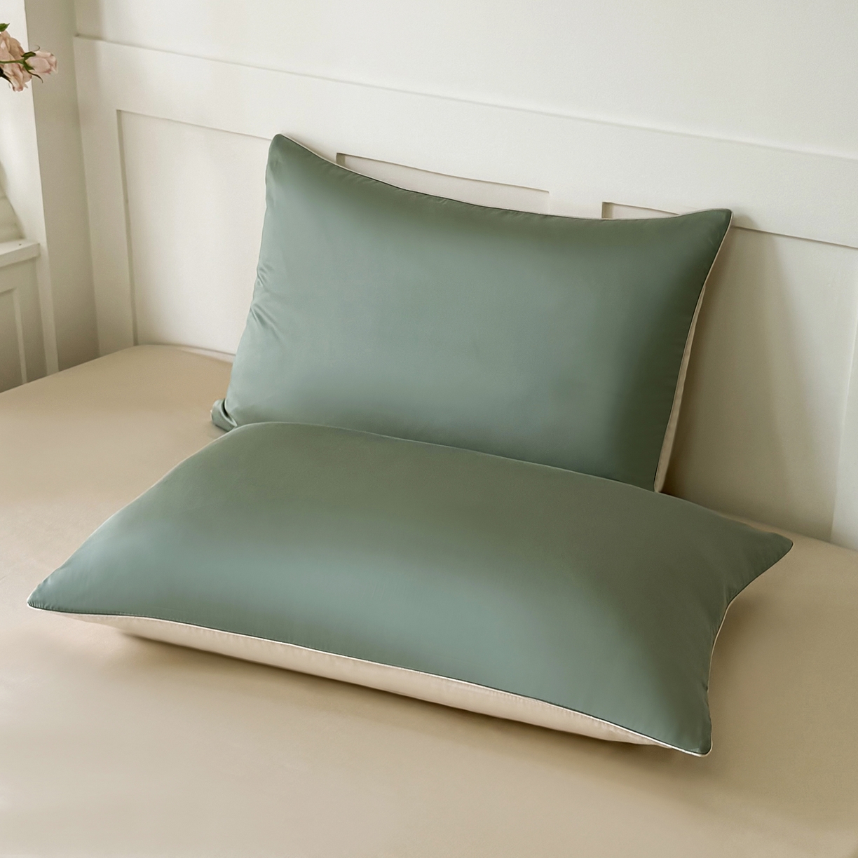 91家纺网 家纺一手货源 找家纺 鑫田家纺 2026新款60支兰精天丝蚕丝被夏凉被100%纯蚕丝夏被四件套床单床笠学生三件套 海藻绿