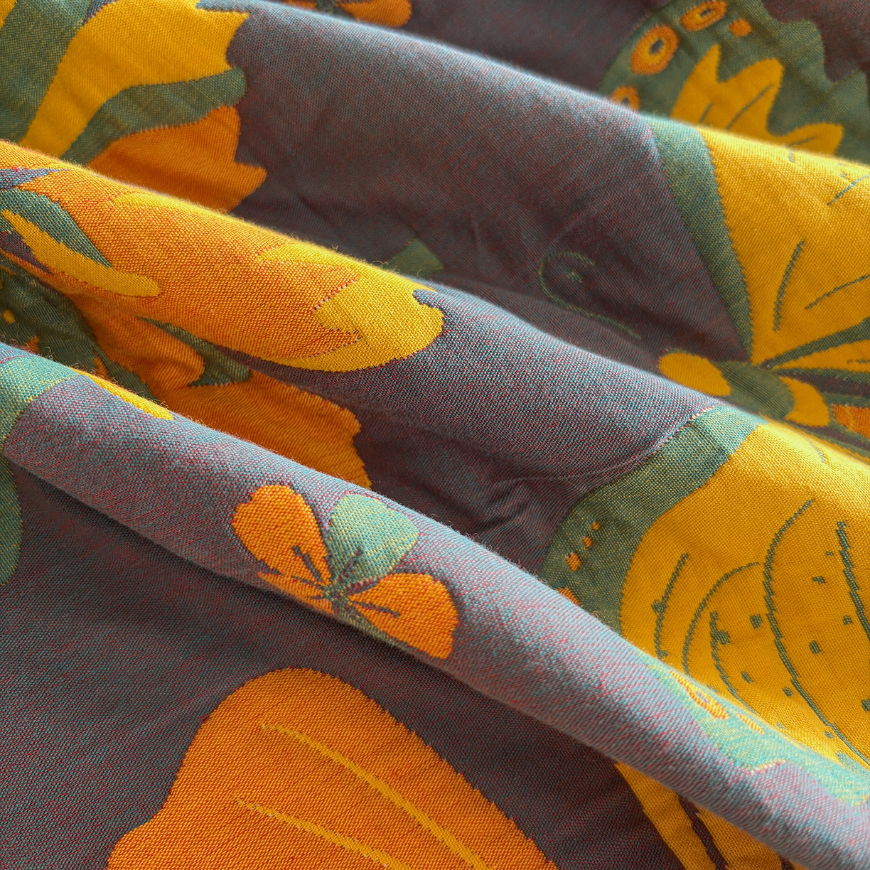 91家纺网 家纺一手货源 找家纺 棠薇家纺 2026新款纱布盖毯长绒棉纱布毛巾被夏被单双人棉纱盖毯毛巾毯夏季夏凉被空调被毯子可铺可盖床盖 花样蝶舞紫