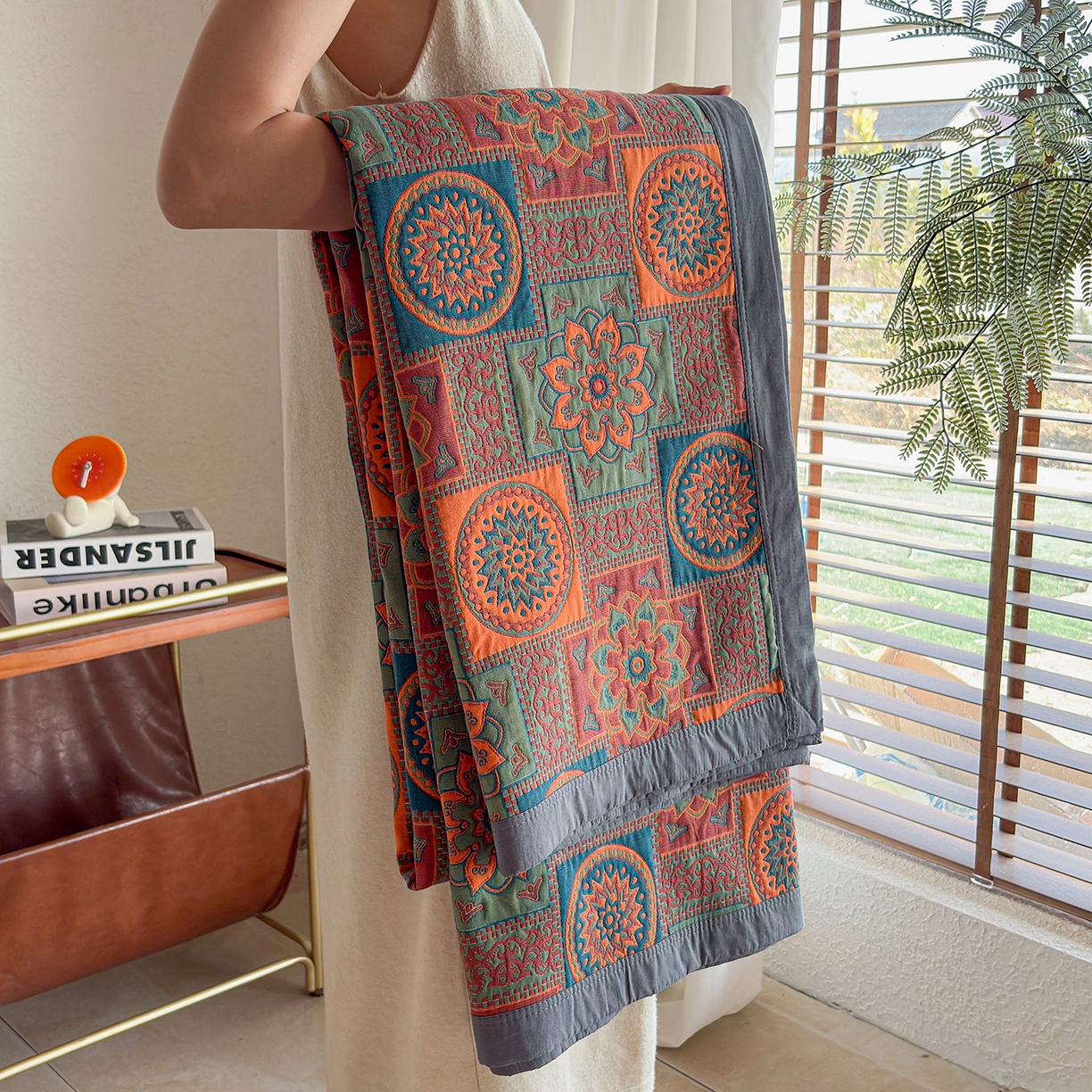 91家纺网 家纺一手货源 找家纺 棠薇家纺 2026新款纱布盖毯长绒棉纱布毛巾被夏被单双人棉纱盖毯毛巾毯夏季夏凉被空调被毯子可铺可盖床盖 琉璃时光