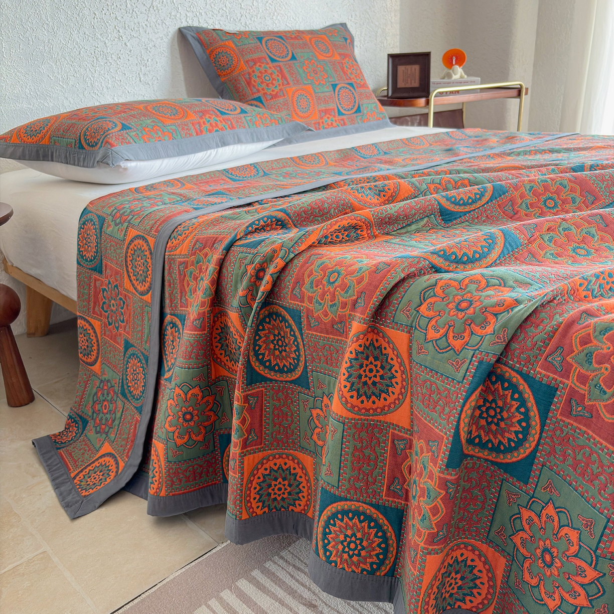 91家纺网 家纺一手货源 找家纺 棠薇家纺 2026新款纱布盖毯长绒棉纱布毛巾被夏被单双人棉纱盖毯毛巾毯夏季夏凉被空调被毯子可铺可盖床盖 琉璃时光