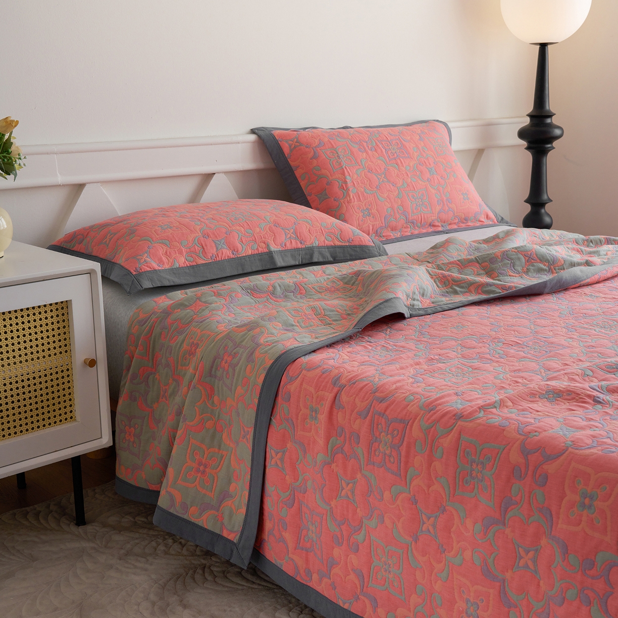 91家纺网 家纺一手货源 找家纺 棠薇家纺 2026新款纱布盖毯长绒棉纱布毛巾被夏被单双人棉纱盖毯毛巾毯夏季夏凉被空调被毯子可铺可盖床盖 年华粉