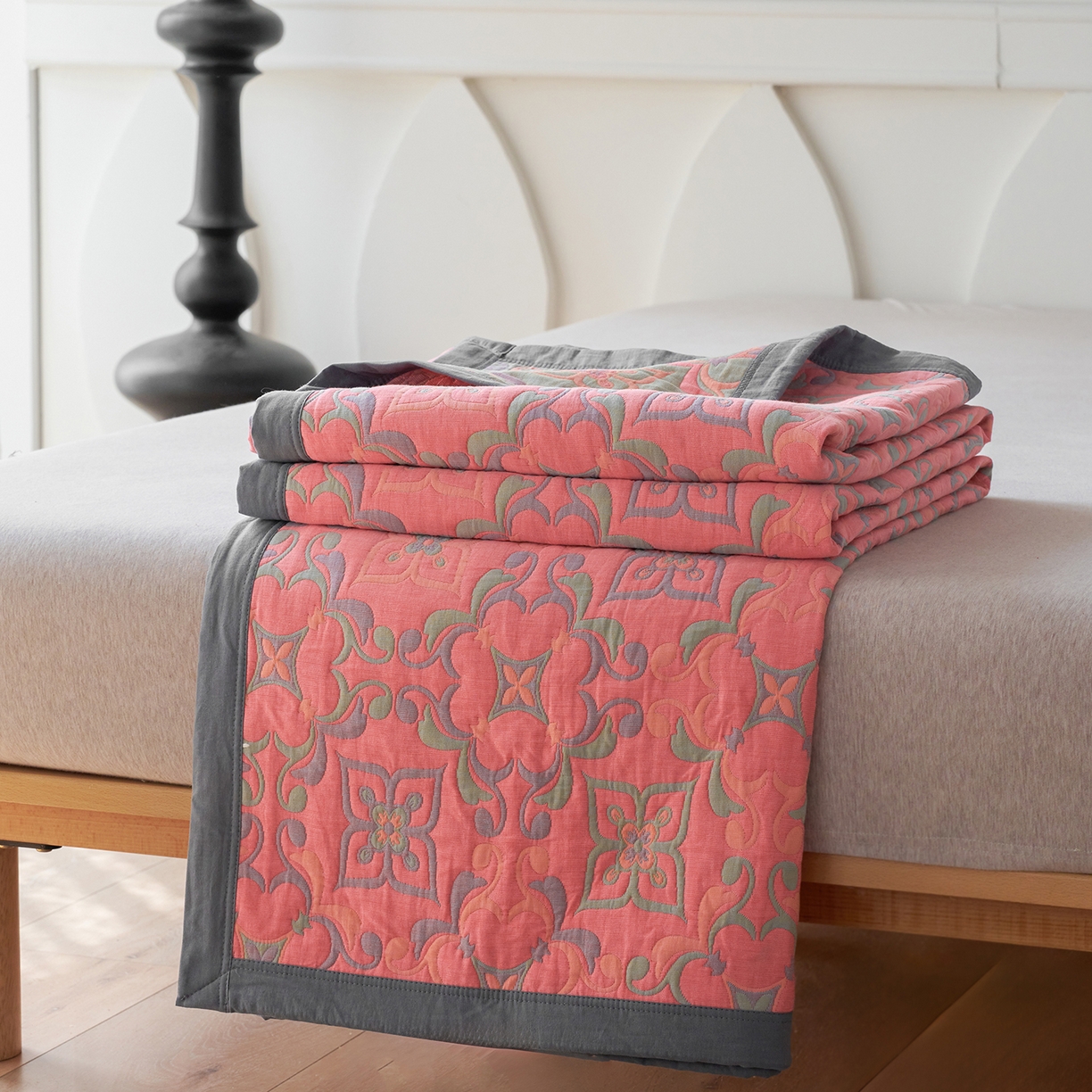 91家纺网 家纺一手货源 找家纺 棠薇家纺 2026新款纱布盖毯长绒棉纱布毛巾被夏被单双人棉纱盖毯毛巾毯夏季夏凉被空调被毯子可铺可盖床盖 年华粉