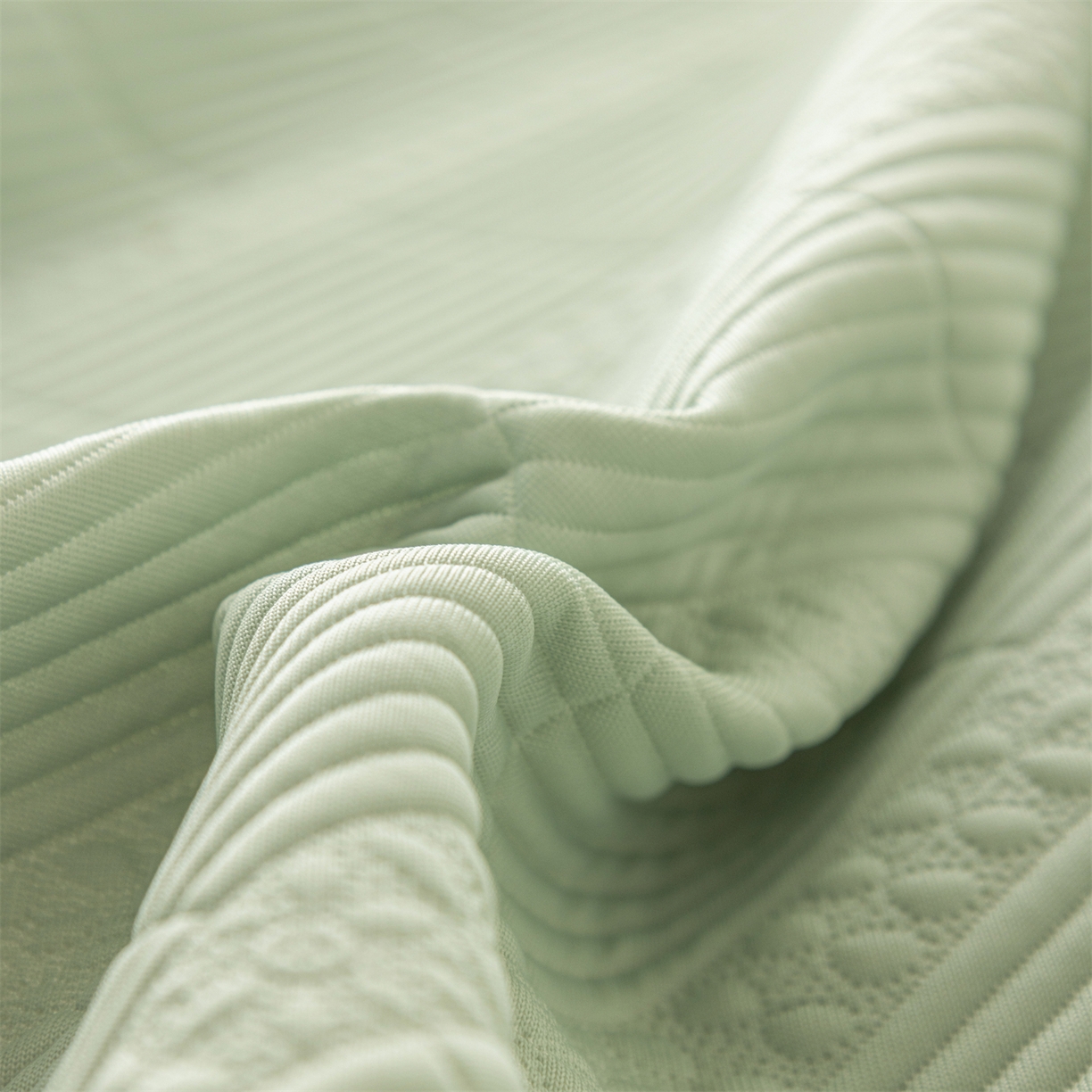 91家纺网 家纺一手货源 找家纺 （总）赛丽雅 2026春夏新款480克A类PE聚乙烯提花冰豆豆凉感床裙款凉席三件套席子空调软席