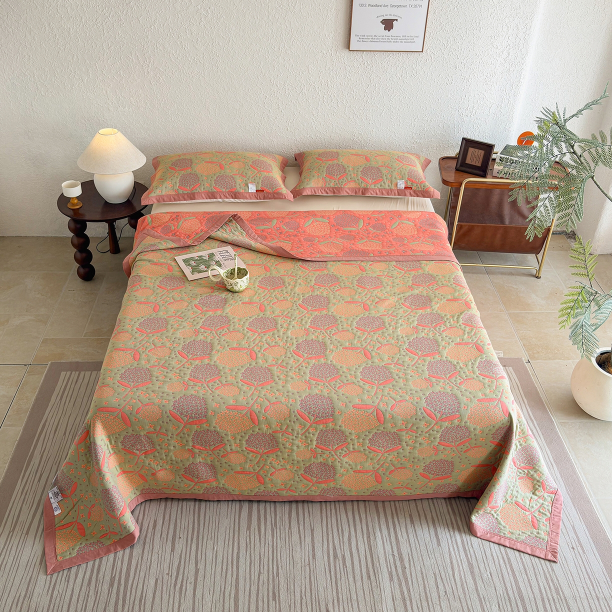 91家纺网 家纺一手货源 找家纺 棠薇家纺 2026新款纱布盖毯长绒棉纱布毛巾被夏被单双人棉纱盖毯毛巾毯夏季夏凉被空调被毯子可铺可盖床盖 蒲公英