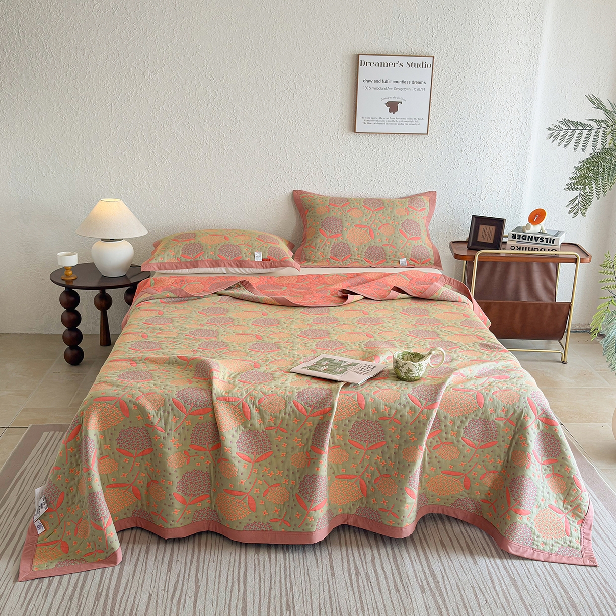 91家纺网 家纺一手货源 找家纺 棠薇家纺 2026新款纱布盖毯长绒棉纱布毛巾被夏被单双人棉纱盖毯毛巾毯夏季夏凉被空调被毯子可铺可盖床盖 蒲公英