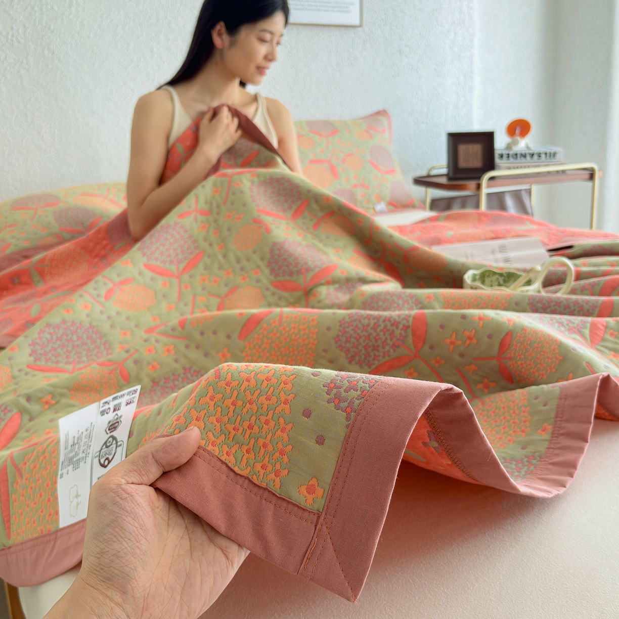 91家纺网 家纺一手货源 找家纺 棠薇家纺 2026新款纱布盖毯长绒棉纱布毛巾被夏被单双人棉纱盖毯毛巾毯夏季夏凉被空调被毯子可铺可盖床盖 蒲公英