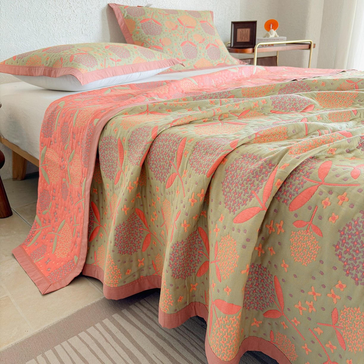 91家纺网 家纺一手货源 找家纺 棠薇家纺 2026新款纱布盖毯长绒棉纱布毛巾被夏被单双人棉纱盖毯毛巾毯夏季夏凉被空调被毯子可铺可盖床盖 蒲公英