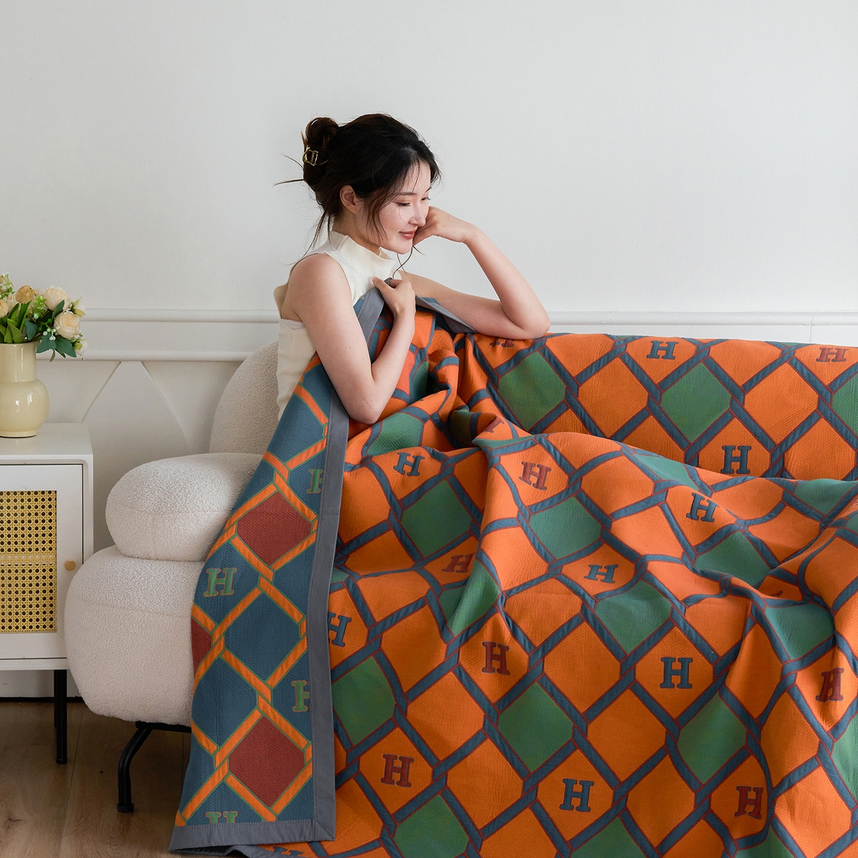 91家纺网 家纺一手货源 找家纺 棠薇家纺 2026新款纱布盖毯长绒棉纱布毛巾被夏被单双人棉纱盖毯毛巾毯夏季夏凉被空调被毯子可铺可盖床盖 轻奢