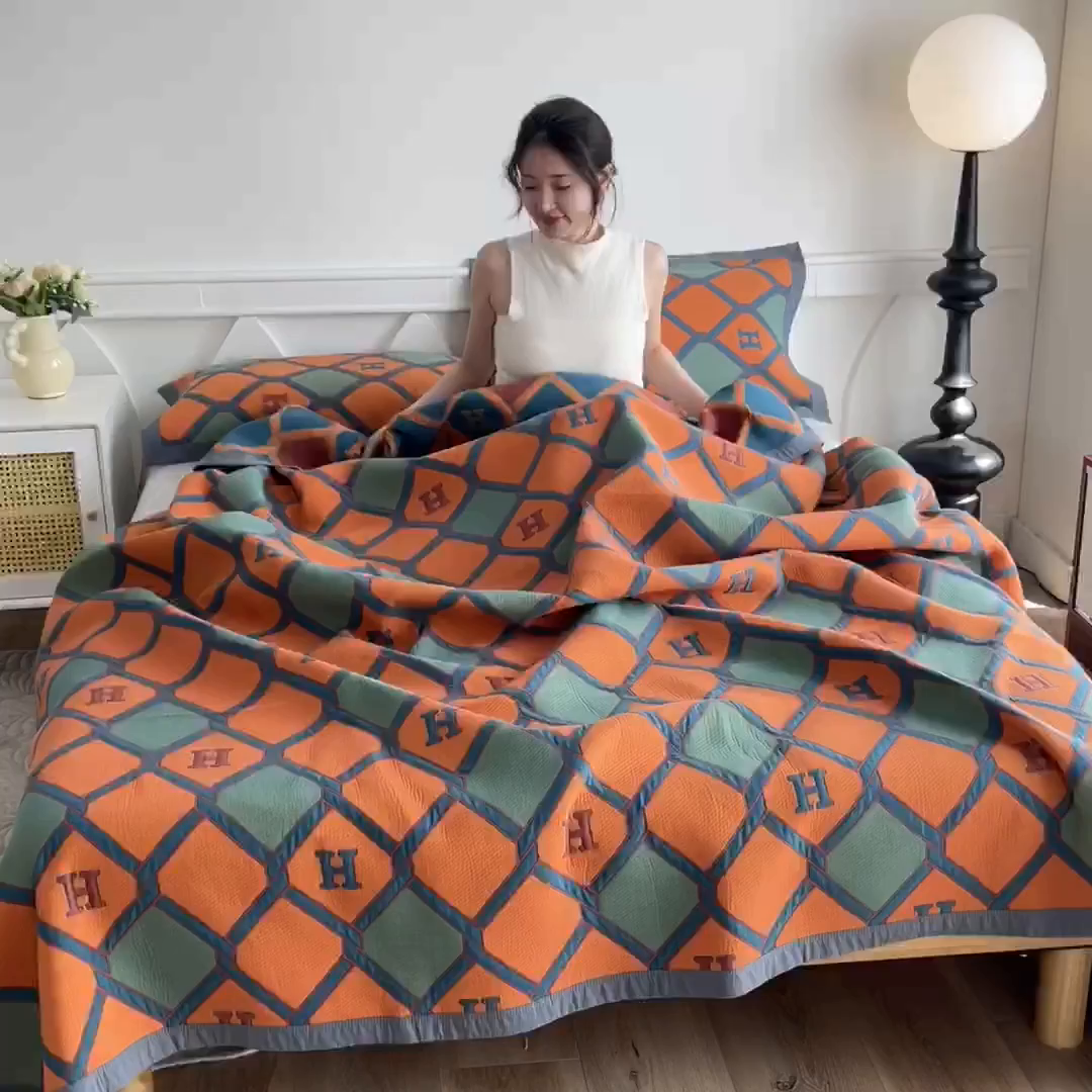 91家纺网 家纺一手货源 找家纺 棠薇家纺 2026新款纱布盖毯长绒棉纱布毛巾被夏被单双人棉纱盖毯毛巾毯夏季夏凉被空调被毯子可铺可盖床盖 轻奢