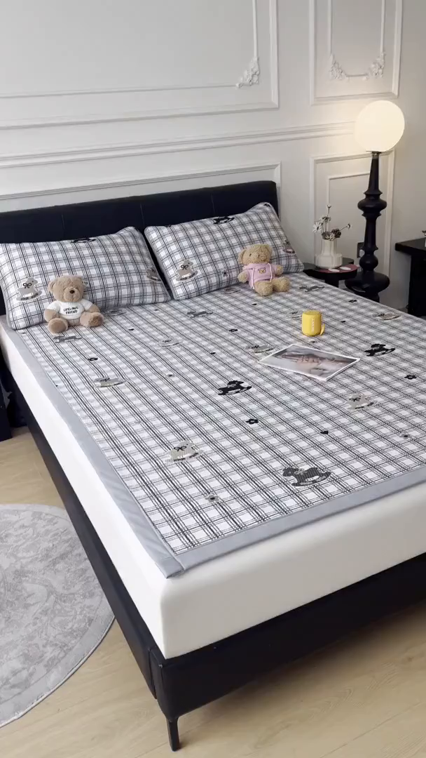 91家纺网 家纺一手货源 找家纺 （总）爱思凯家纺 2026新款纯凉感pe豆豆多色双提花条席-成人款