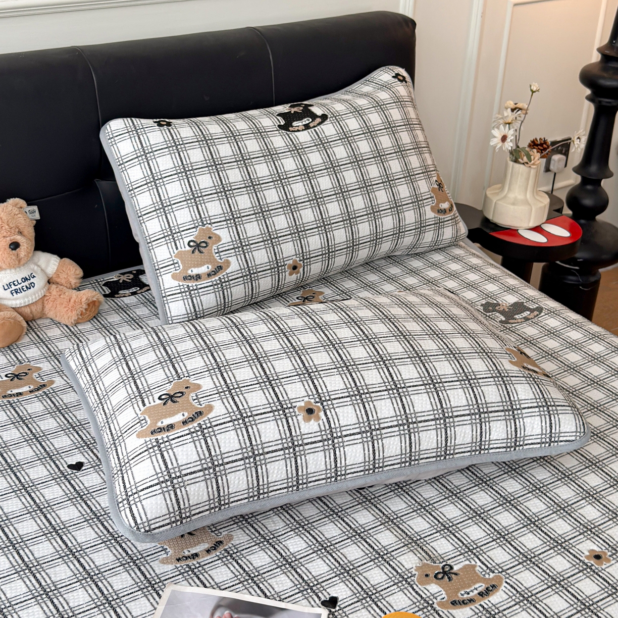 91家纺网 家纺一手货源 找家纺 （总）爱思凯家纺 2026新款纯凉感pe豆豆多色双提花条席-成人款