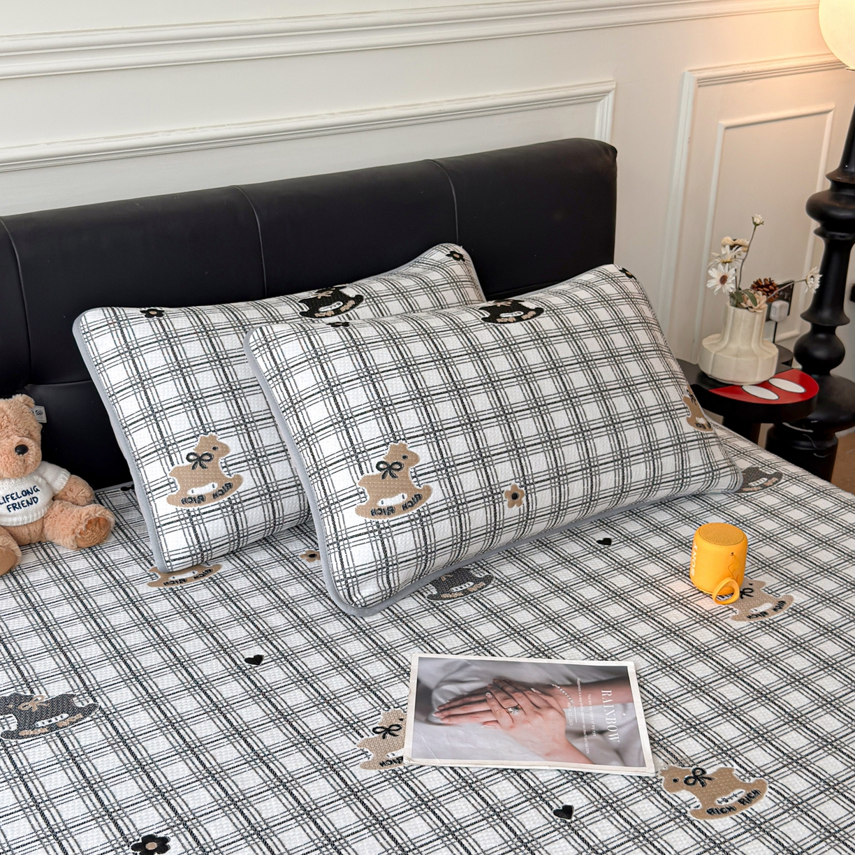 91家纺网 家纺一手货源 找家纺 （总）爱思凯家纺 2026新款纯凉感pe豆豆多色双提花条席-成人款