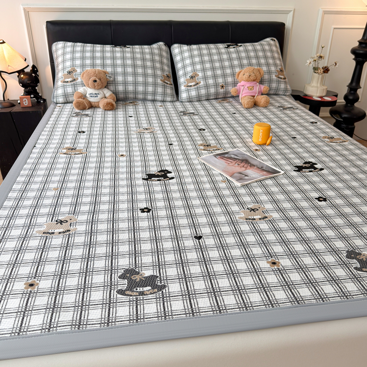 91家纺网 家纺一手货源 找家纺 （总）爱思凯家纺 2026新款纯凉感pe豆豆多色双提花条席-成人款