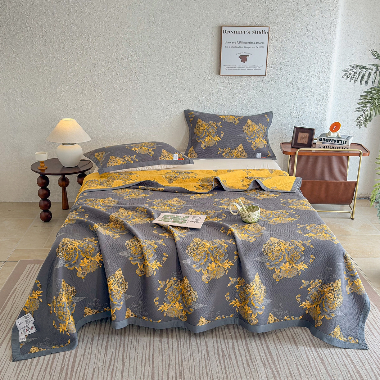 91家纺网 家纺一手货源 找家纺 棠薇家纺 2026新款纱布盖毯长绒棉纱布毛巾被夏被单双人棉纱盖毯毛巾毯夏季夏凉被空调被毯子可铺可盖床盖 时光笔墨