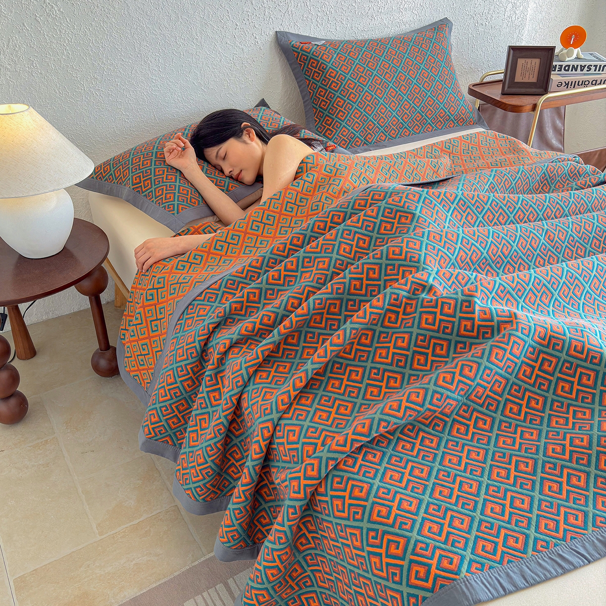 91家纺网 家纺一手货源 找家纺 棠薇家纺 2026新款纱布盖毯长绒棉纱布毛巾被夏被单双人棉纱盖毯毛巾毯夏季夏凉被空调被毯子可铺可盖床盖 长城格