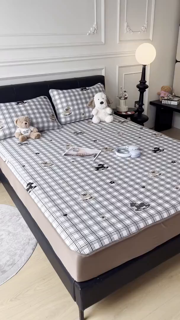 91家纺网 家纺一手货源 找家纺 （总）爱思凯家纺 2026新款纯凉感PE豆豆多色双提花床笠款凉席