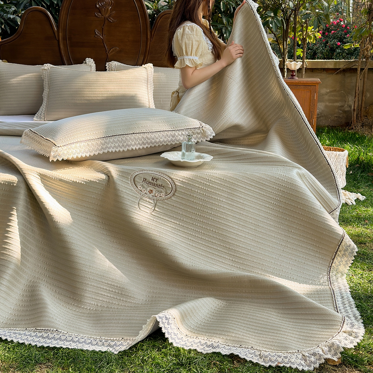 乐朵家居 2026新款 卡洛琳 （复合） 凉豆豆 凉席三件套 卡其