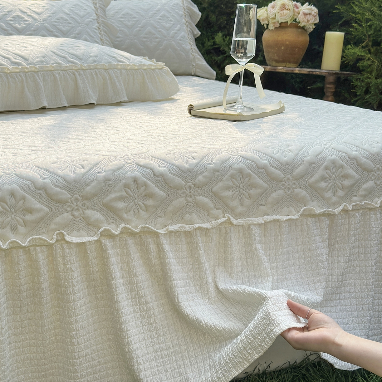 91家纺网 家纺一手货源 找家纺 乐朵家居 2026新款 蒂梵朵 （复合）凉豆豆 凉席三件套 -米色