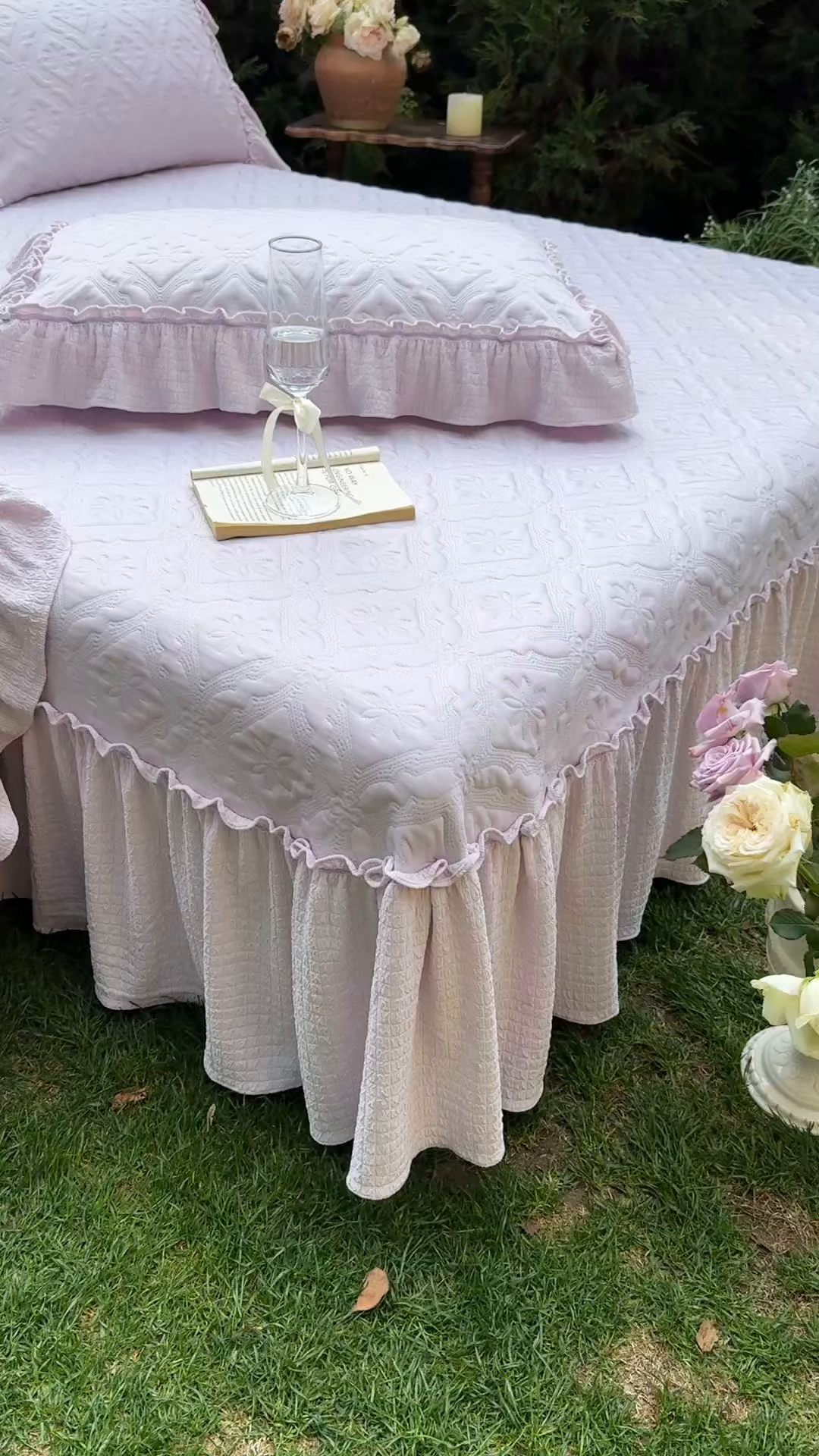 91家纺网 家纺一手货源 找家纺 乐朵家居 2026新款 蒂梵朵 （复合）凉豆豆 凉席三件套 优雅紫