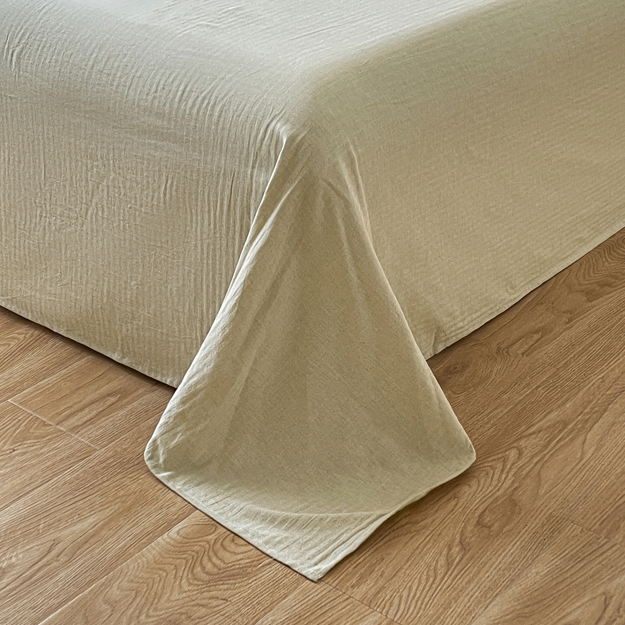 91家纺网 家纺一手货源 找家纺 树下 2026新款A类色织提花纽扣款棉麻四件套 曼眉