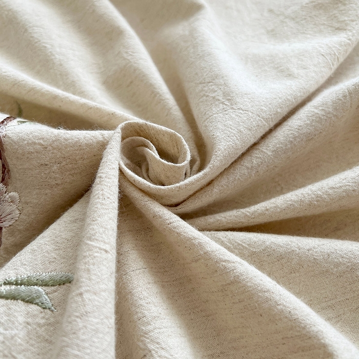 91家纺网 家纺一手货源 找家纺 树下 2026新款A类棉麻刺绣床单款四件套 花间絮语