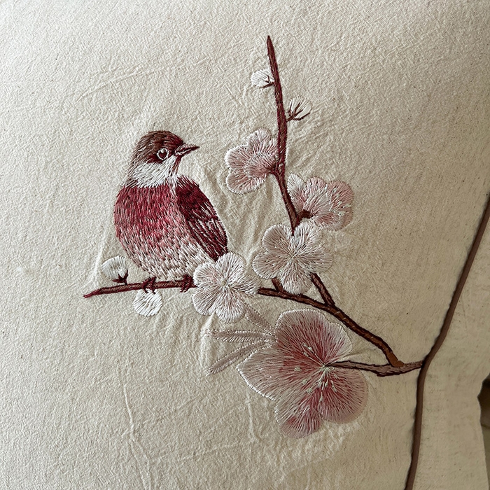 91家纺网 家纺一手货源 找家纺 树下 2026新款A类棉麻刺绣床单款四件套 花间絮语