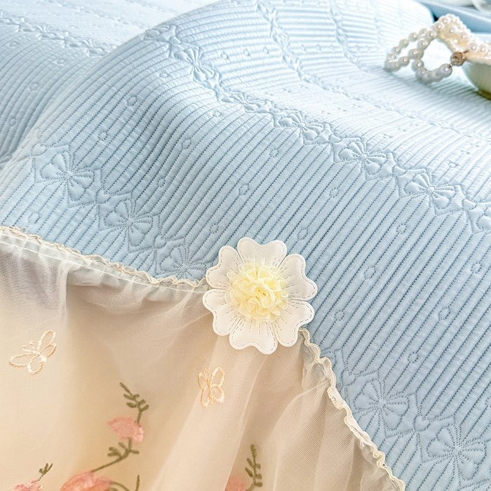 91家纺网 家纺一手货源 找家纺 苏米娜家纺SUMINA 2026新款PE高分子弯边工艺床裙款凉席三件套-可心 可心-冰川兰