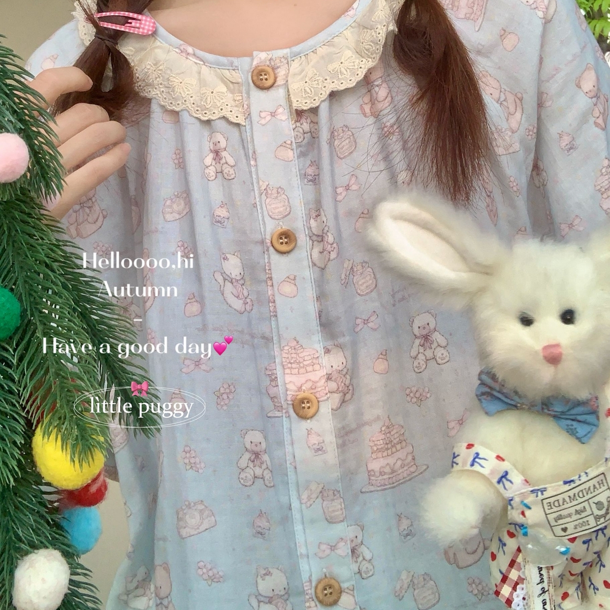 91家纺网 家纺一手货源 找家纺 （总）妍景家居生活馆 2026春夏新款双层纱蕾丝纱布开衫套装