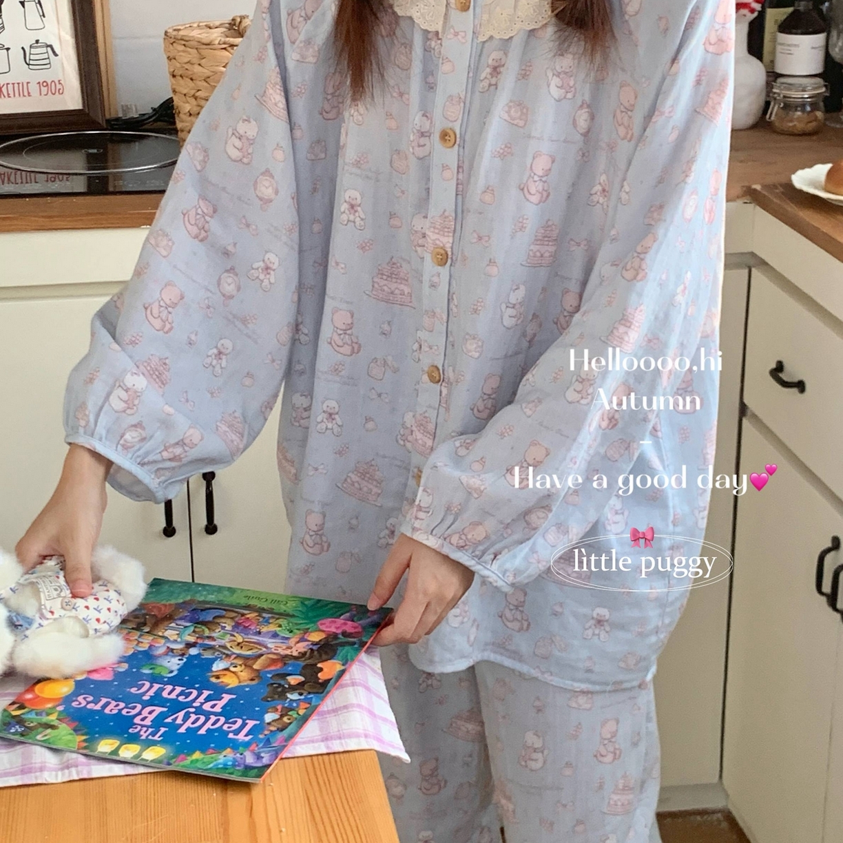 91家纺网 家纺一手货源 找家纺 （总）妍景家居生活馆 2026春夏新款双层纱蕾丝纱布开衫套装