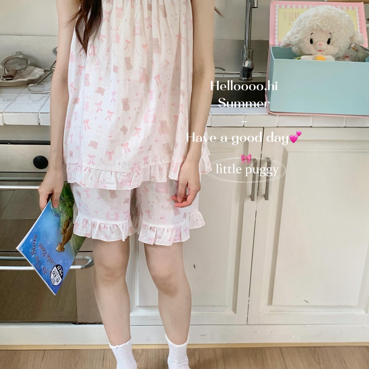 91家纺网 家纺一手货源 找家纺 （总）妍景家居生活馆 2026春夏新款小飞袖套装-沙发兔与熊