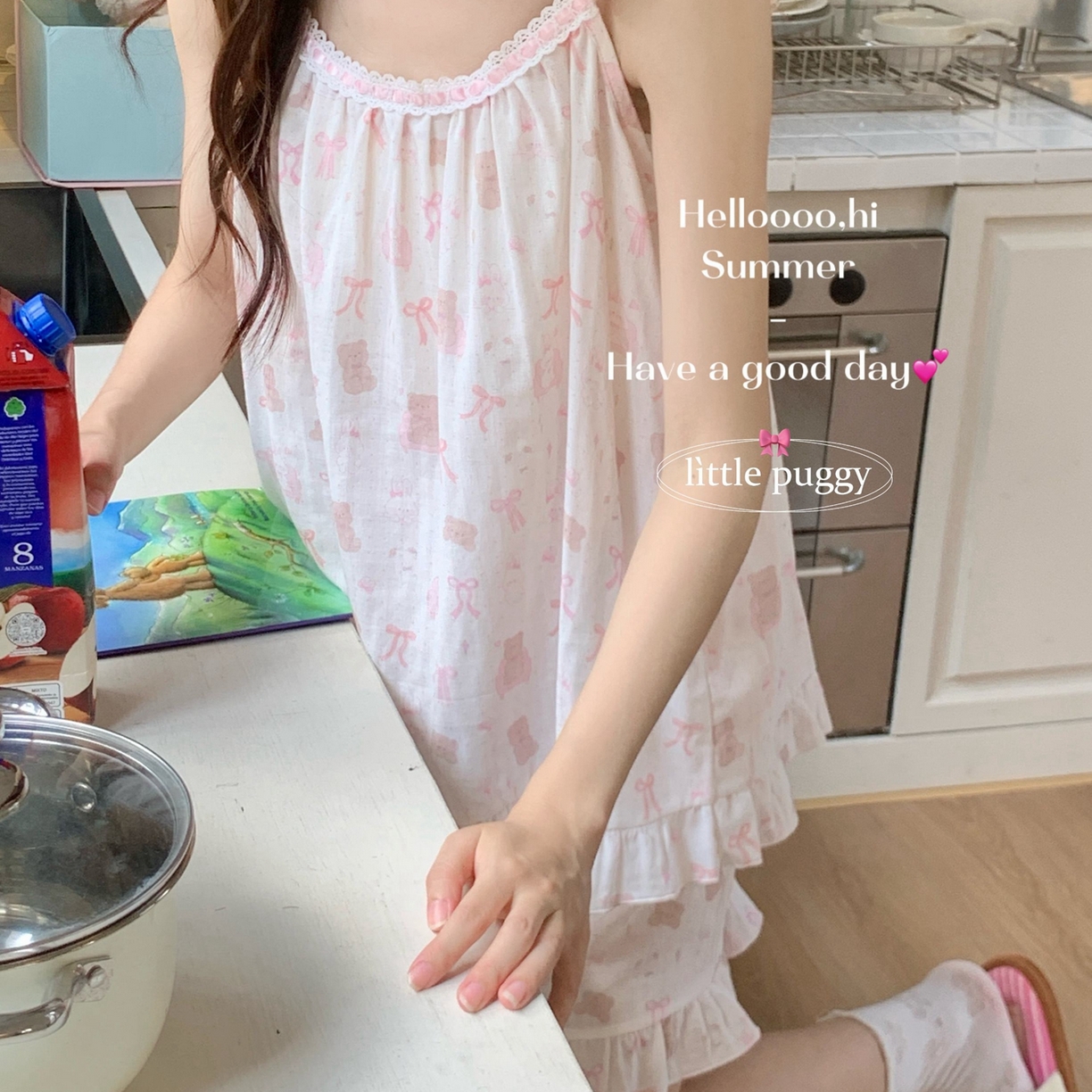 91家纺网 家纺一手货源 找家纺 （总）妍景家居生活馆 2026春夏新款小飞袖套装-沙发兔与熊