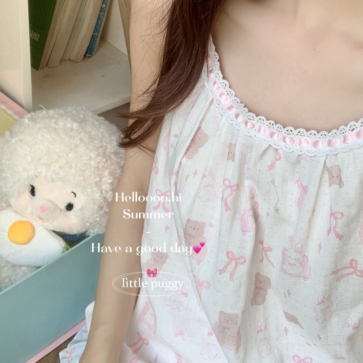 91家纺网 家纺一手货源 找家纺 （总）妍景家居生活馆 2026春夏新款小飞袖套装-沙发兔与熊