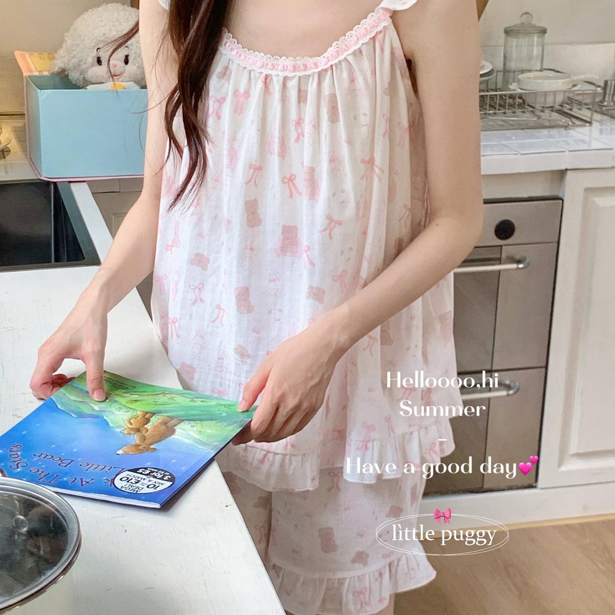 91家纺网 家纺一手货源 找家纺 （总）妍景家居生活馆 2026春夏新款小飞袖套装-沙发兔与熊