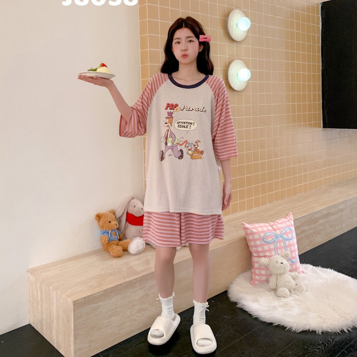 91家纺网 家纺一手货源 找家纺 妍景家居生活馆 2026春夏新款雪花棉心意絮语套装 心意絮语-橘色