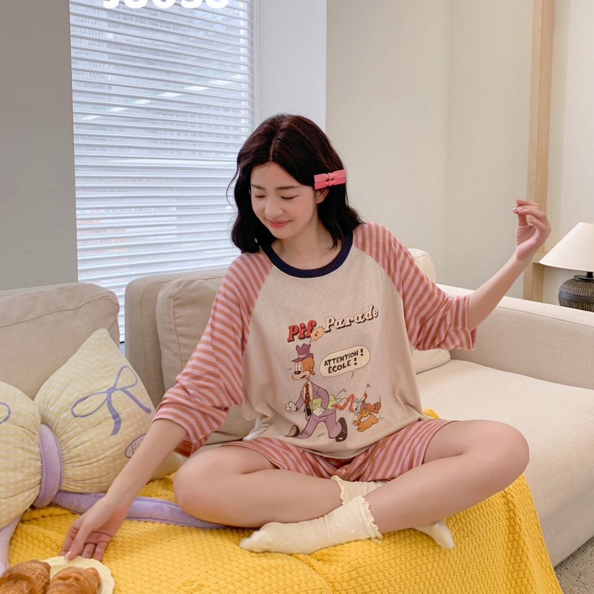 91家纺网 家纺一手货源 找家纺 妍景家居生活馆 2026春夏新款雪花棉心意絮语套装 心意絮语-橘色